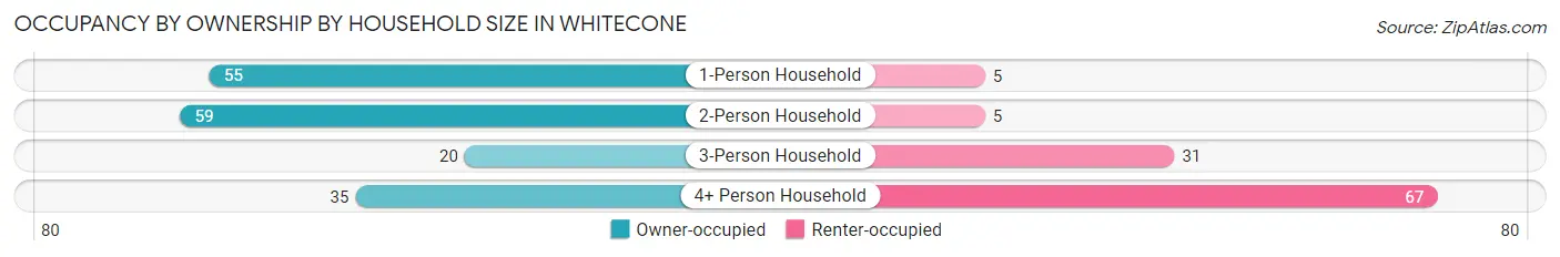 Occupancy by Ownership by Household Size in Whitecone