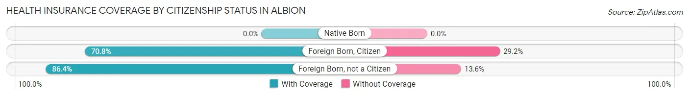 Health Insurance Coverage by Citizenship Status in Albion