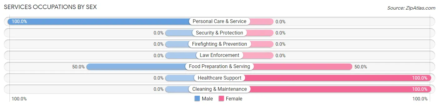 Services Occupations by Sex in Allendale