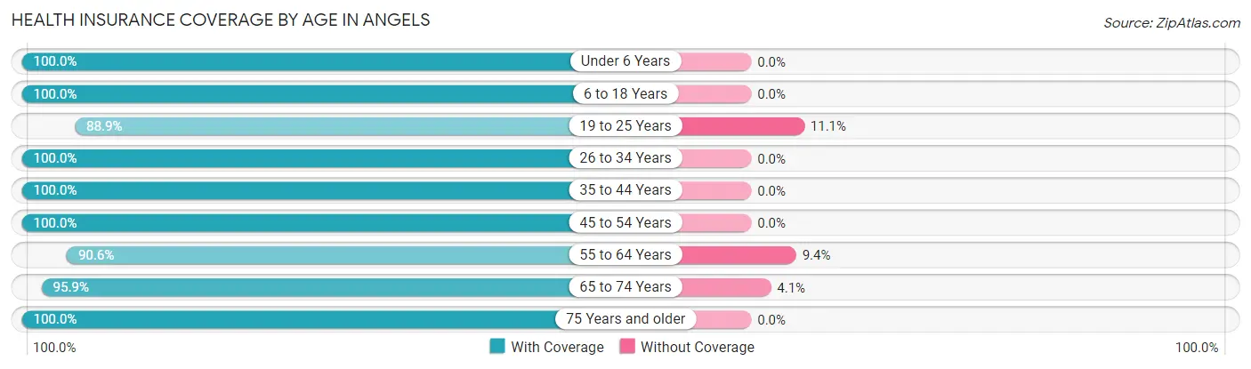 Health Insurance Coverage by Age in Angels