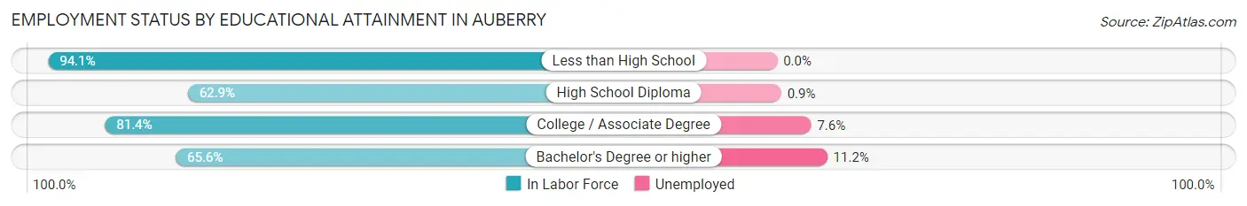Employment Status by Educational Attainment in Auberry