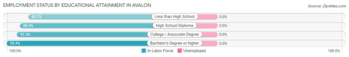 Employment Status by Educational Attainment in Avalon