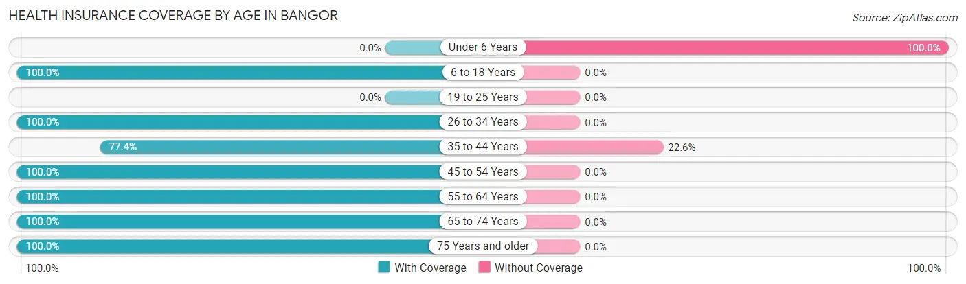 Health Insurance Coverage by Age in Bangor