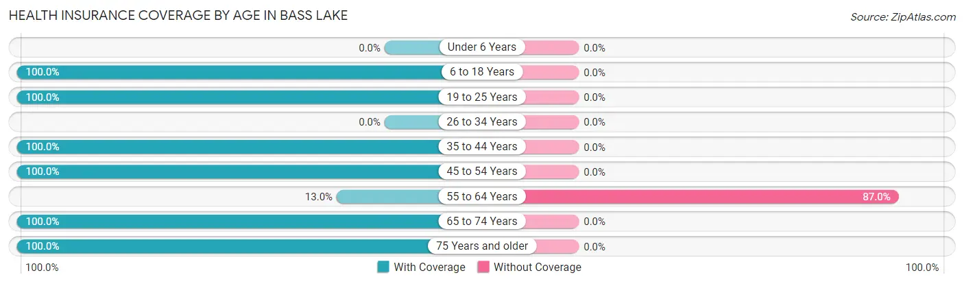 Health Insurance Coverage by Age in Bass Lake
