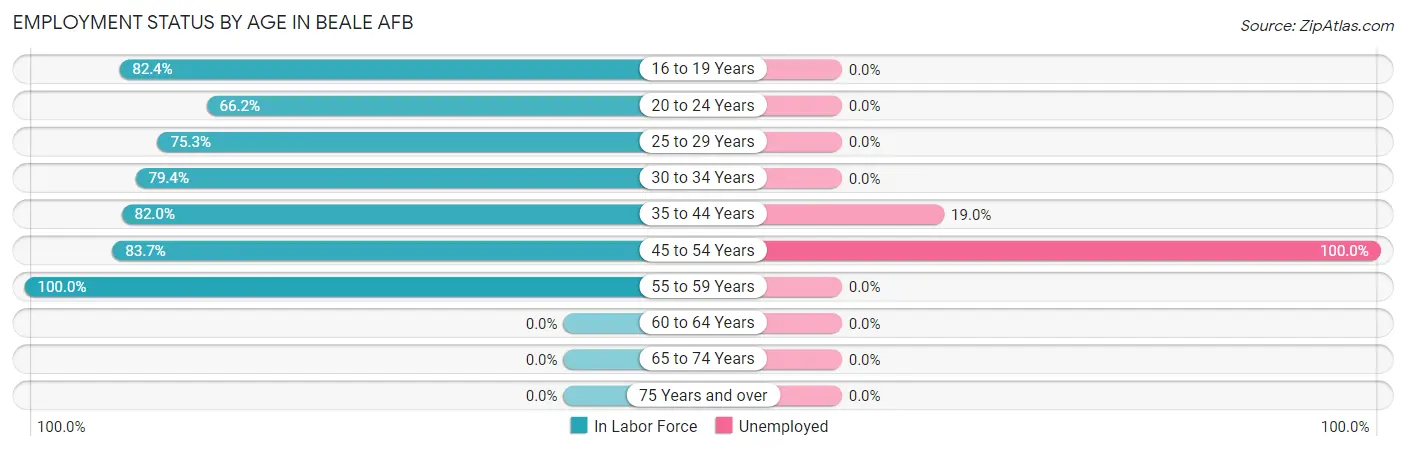 Employment Status by Age in Beale AFB