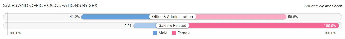 Sales and Office Occupations by Sex in Beale AFB