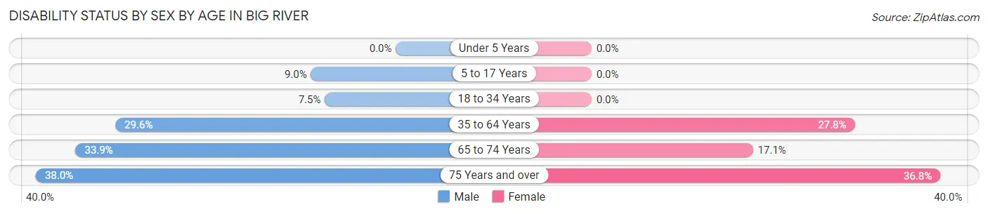 Disability Status by Sex by Age in Big River