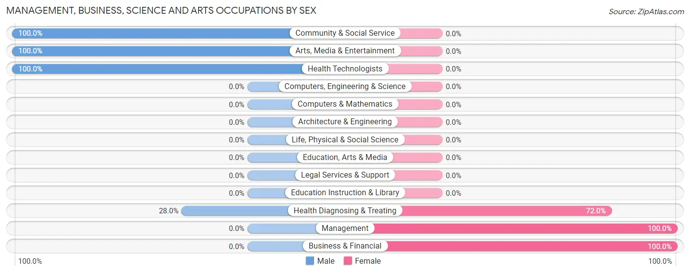 Management, Business, Science and Arts Occupations by Sex in Big River
