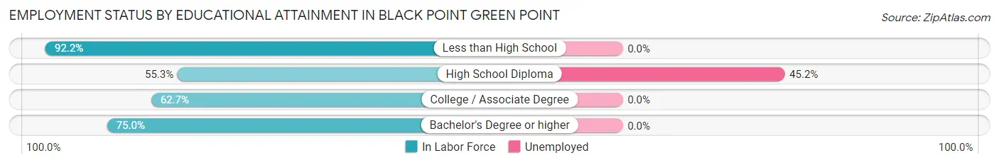 Employment Status by Educational Attainment in Black Point Green Point