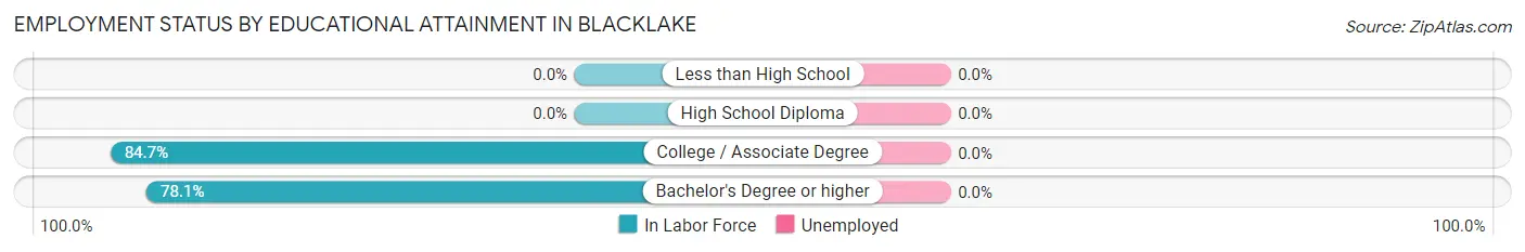 Employment Status by Educational Attainment in Blacklake