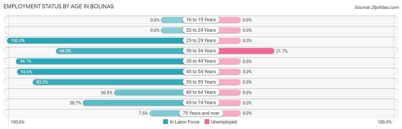 Employment Status by Age in Bolinas