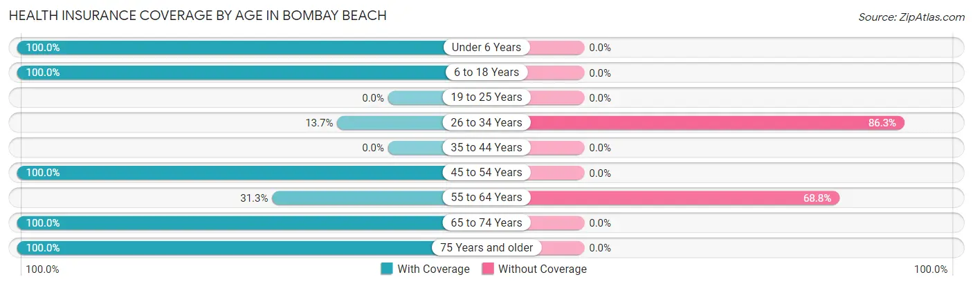 Health Insurance Coverage by Age in Bombay Beach