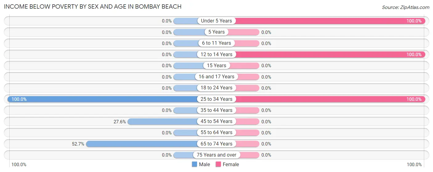 Income Below Poverty by Sex and Age in Bombay Beach