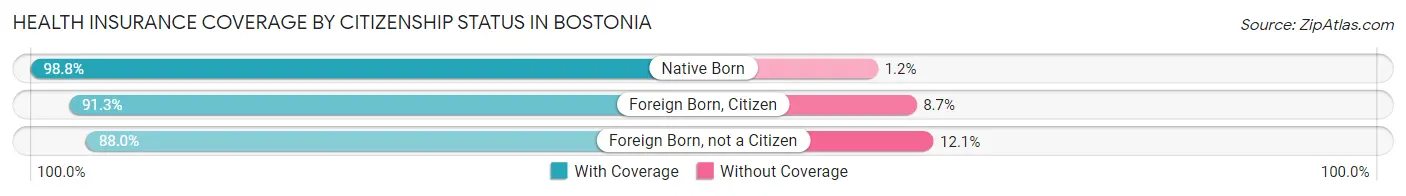 Health Insurance Coverage by Citizenship Status in Bostonia