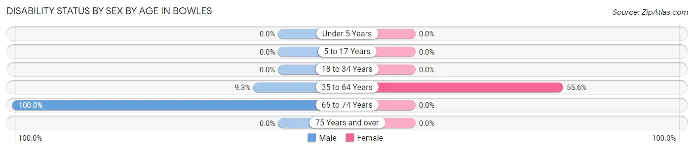 Disability Status by Sex by Age in Bowles