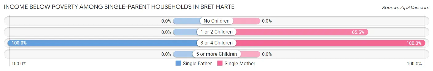 Income Below Poverty Among Single-Parent Households in Bret Harte