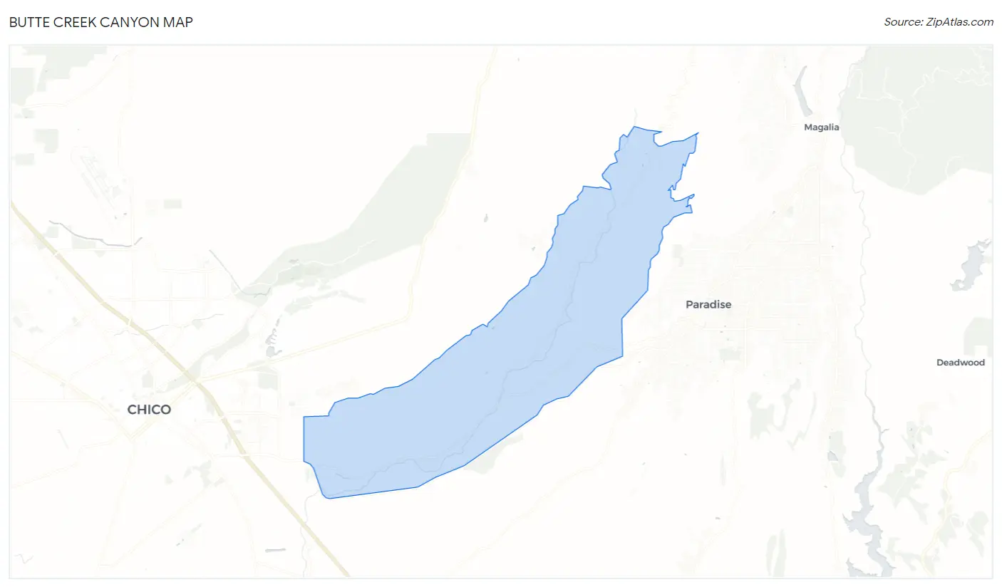 Butte Creek Canyon Map