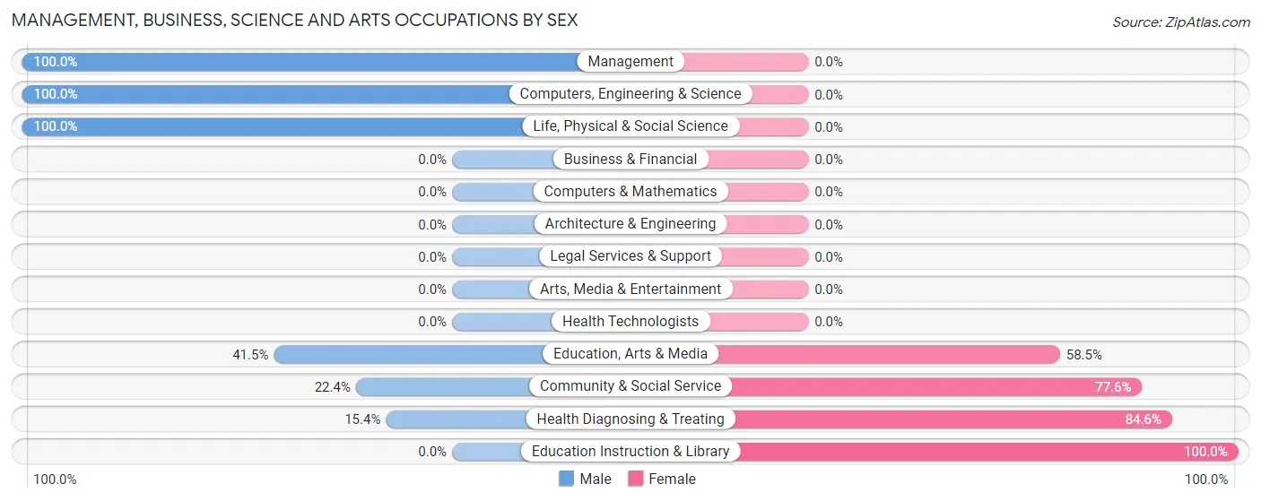 Management, Business, Science and Arts Occupations by Sex in Bystrom