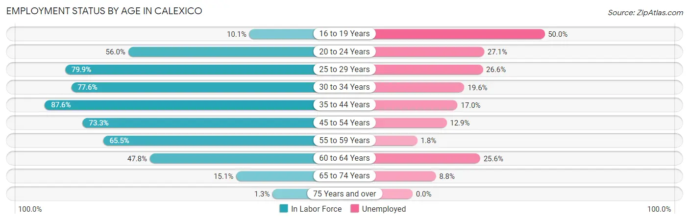 Employment Status by Age in Calexico