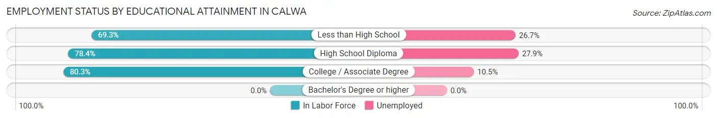 Employment Status by Educational Attainment in Calwa