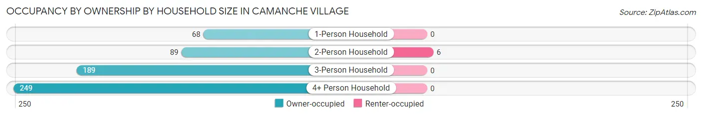 Occupancy by Ownership by Household Size in Camanche Village