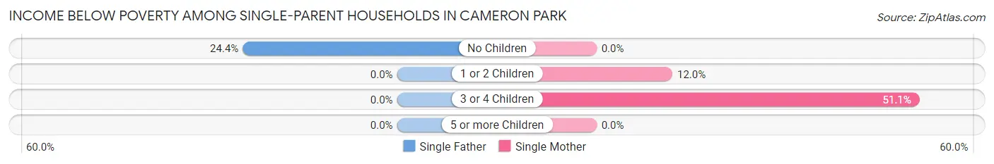Income Below Poverty Among Single-Parent Households in Cameron Park