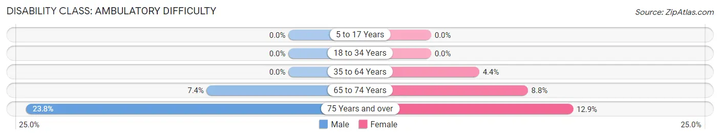 Disability in Carmel Valley Village: <span>Ambulatory Difficulty</span>