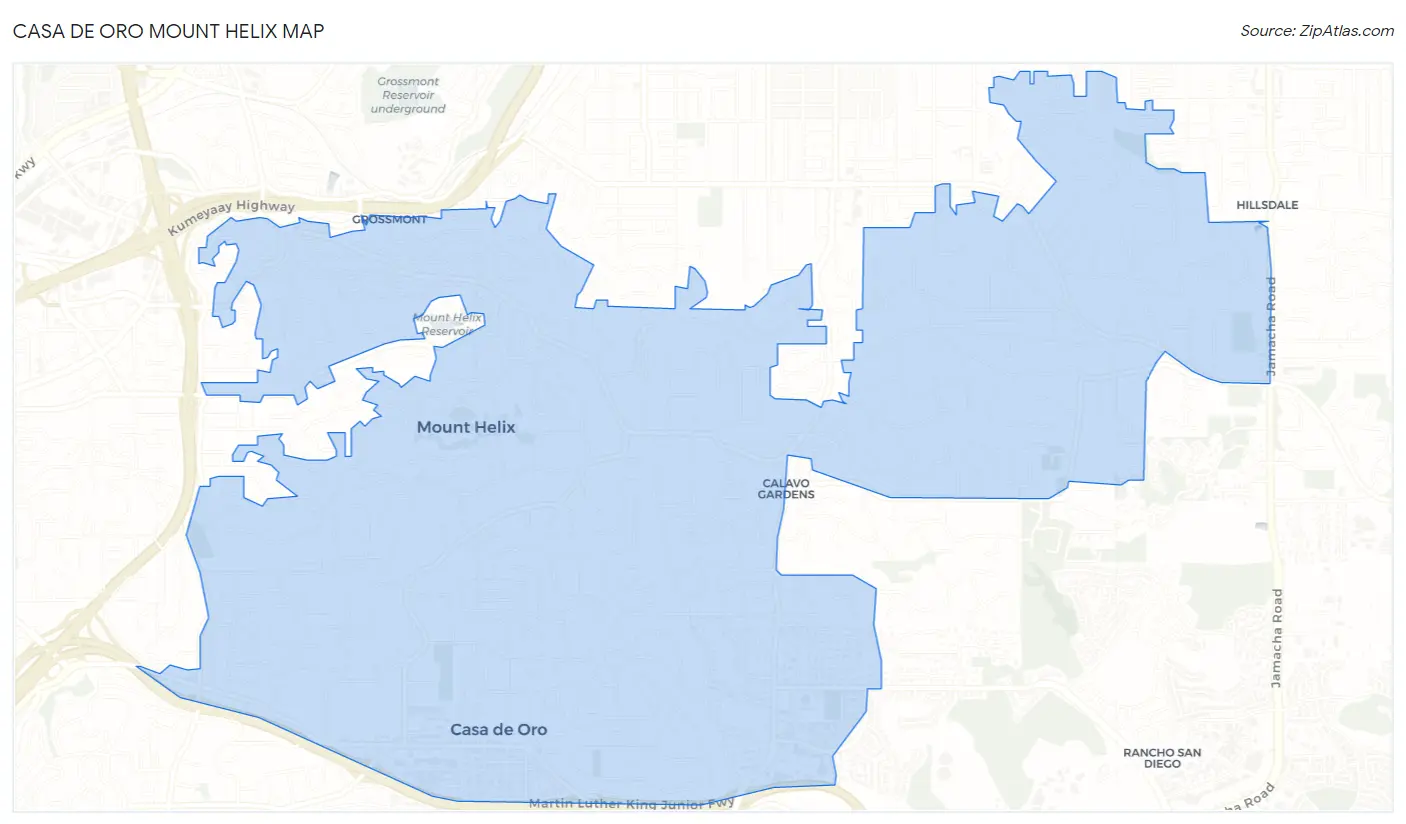 Casa de Oro Mount Helix Map