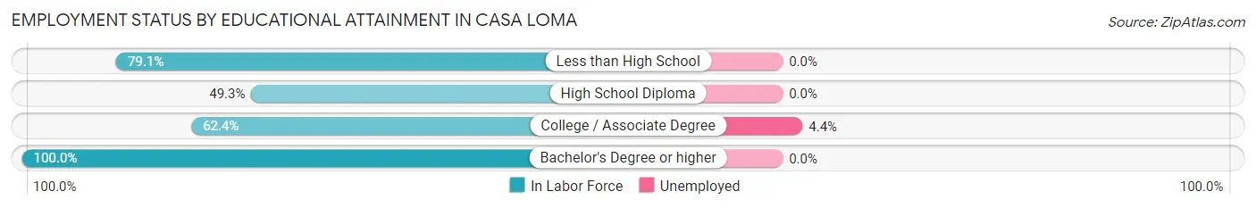 Employment Status by Educational Attainment in Casa Loma