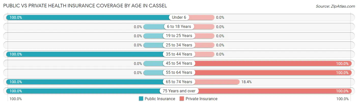 Public vs Private Health Insurance Coverage by Age in Cassel