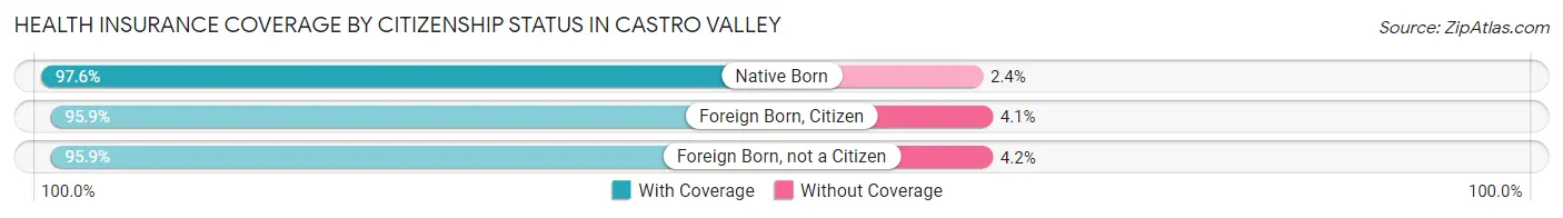 Health Insurance Coverage by Citizenship Status in Castro Valley