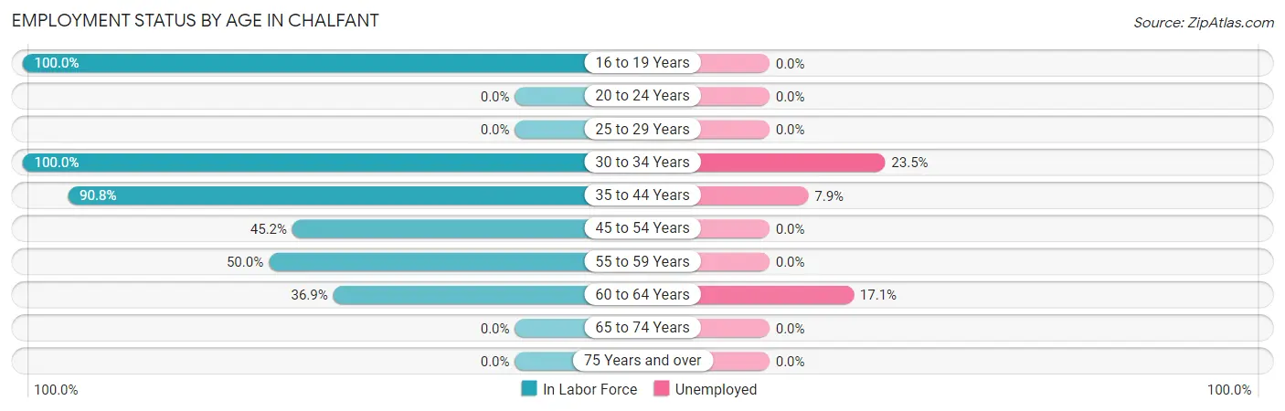 Employment Status by Age in Chalfant