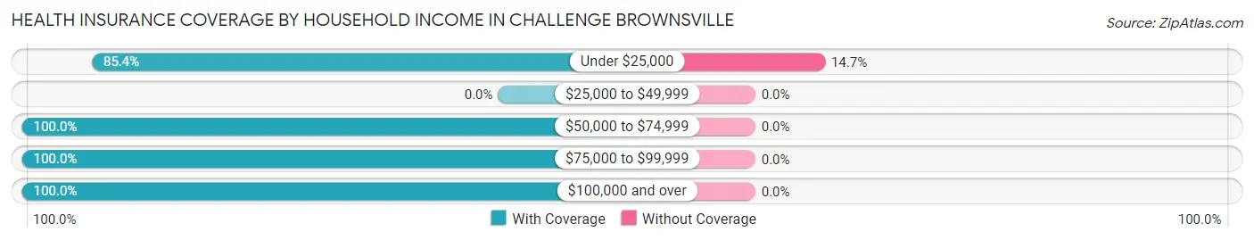 Health Insurance Coverage by Household Income in Challenge Brownsville