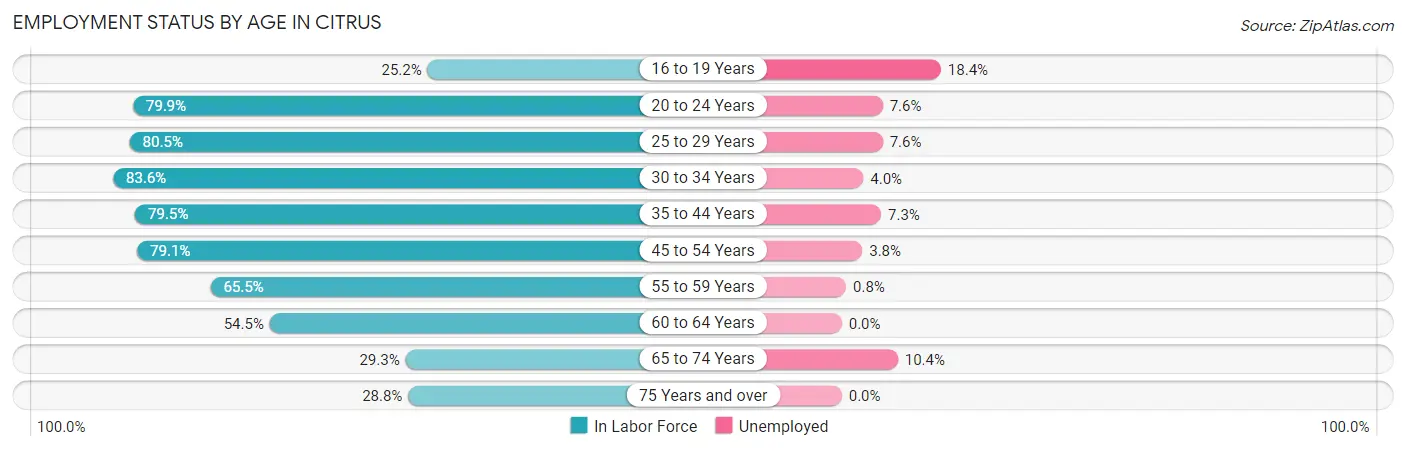 Employment Status by Age in Citrus