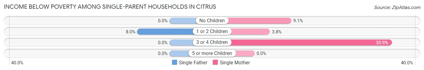 Income Below Poverty Among Single-Parent Households in Citrus
