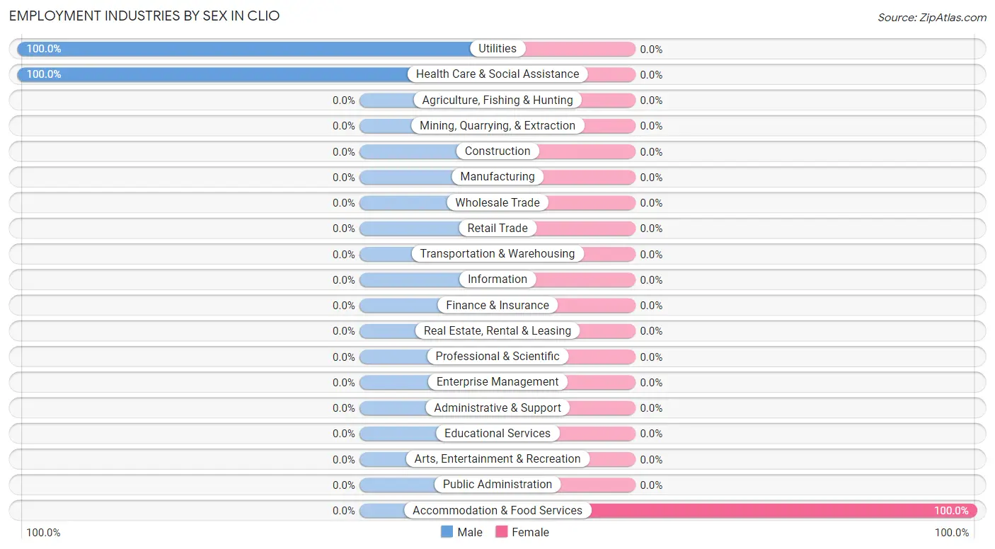 Employment Industries by Sex in Clio