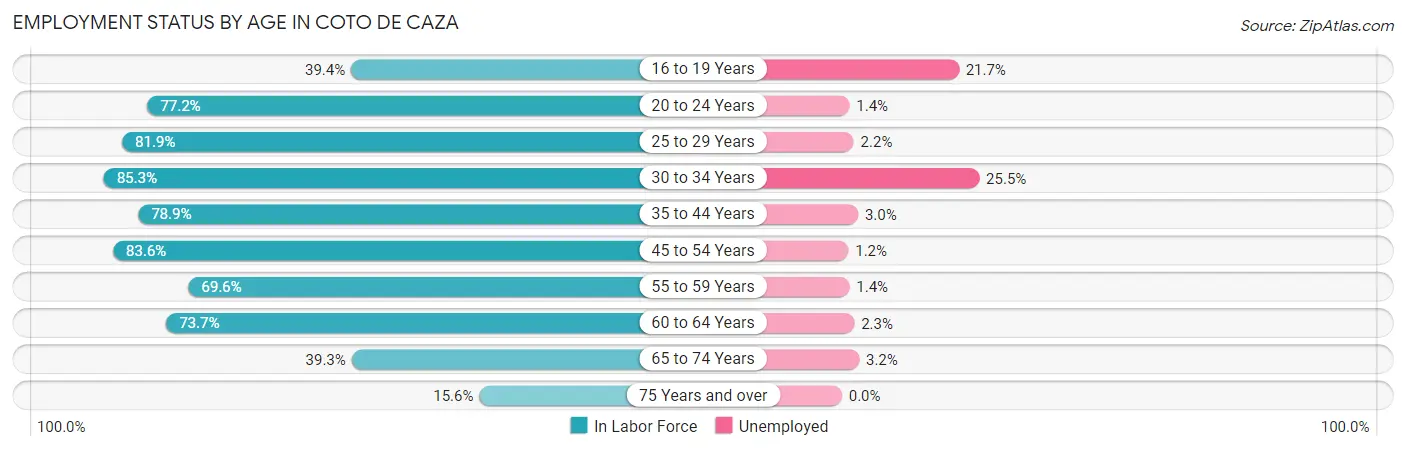 Employment Status by Age in Coto de Caza