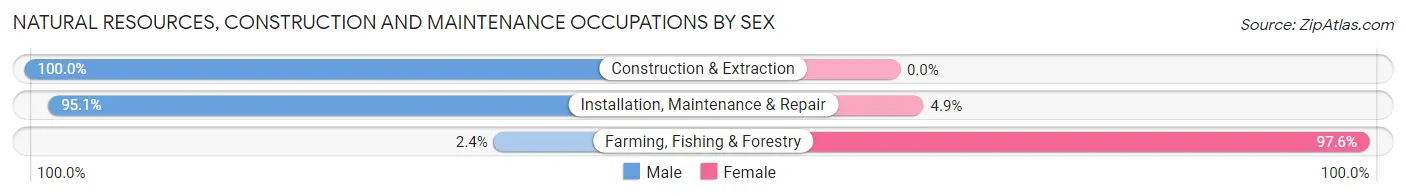 Natural Resources, Construction and Maintenance Occupations by Sex in Country Club