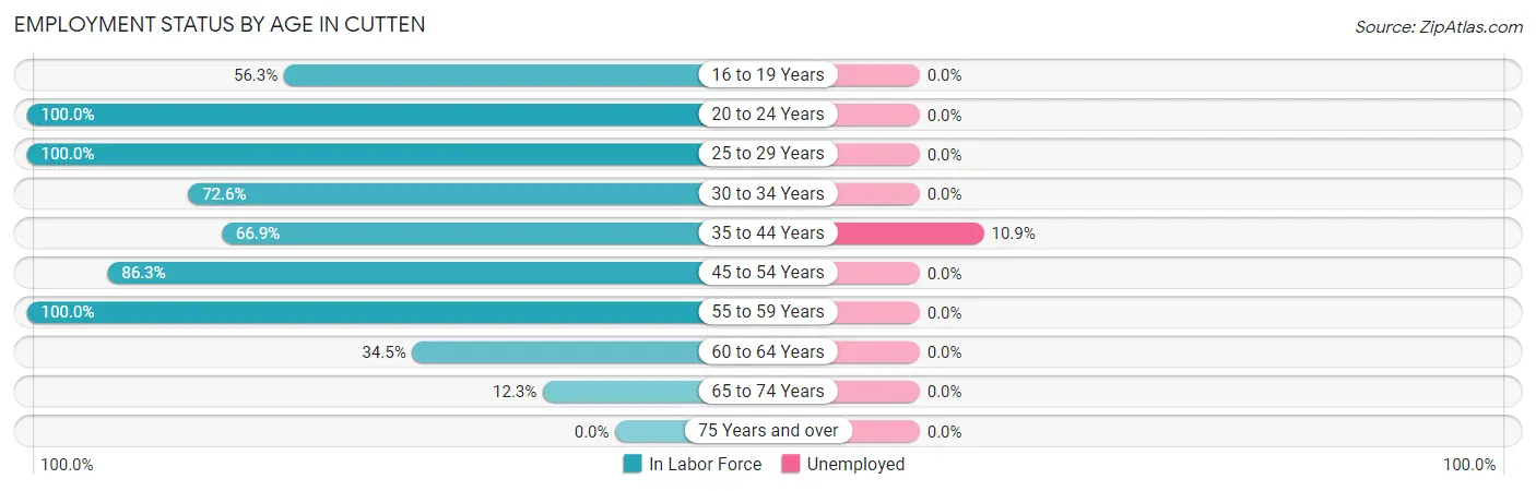 Employment Status by Age in Cutten