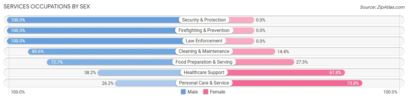 Services Occupations by Sex in Danville