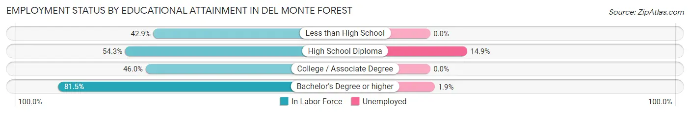 Employment Status by Educational Attainment in Del Monte Forest