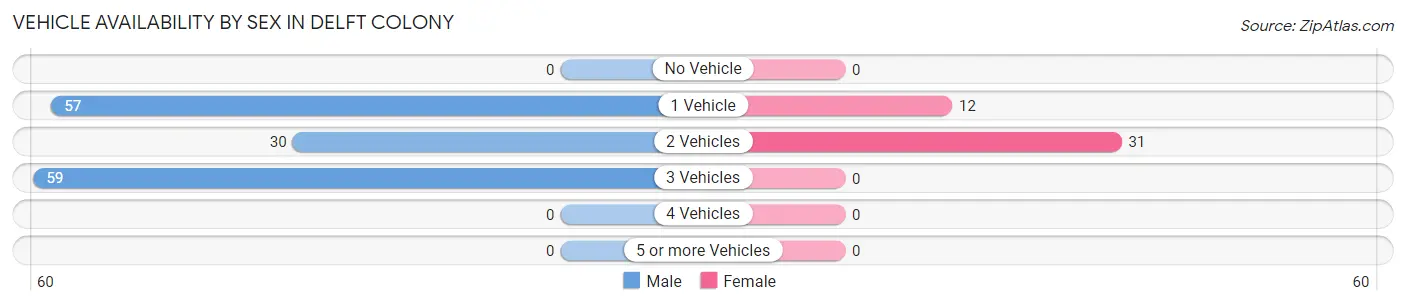Vehicle Availability by Sex in Delft Colony