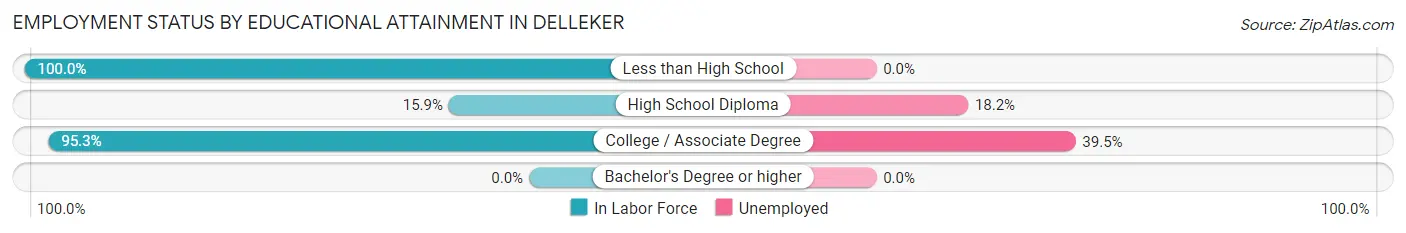 Employment Status by Educational Attainment in Delleker