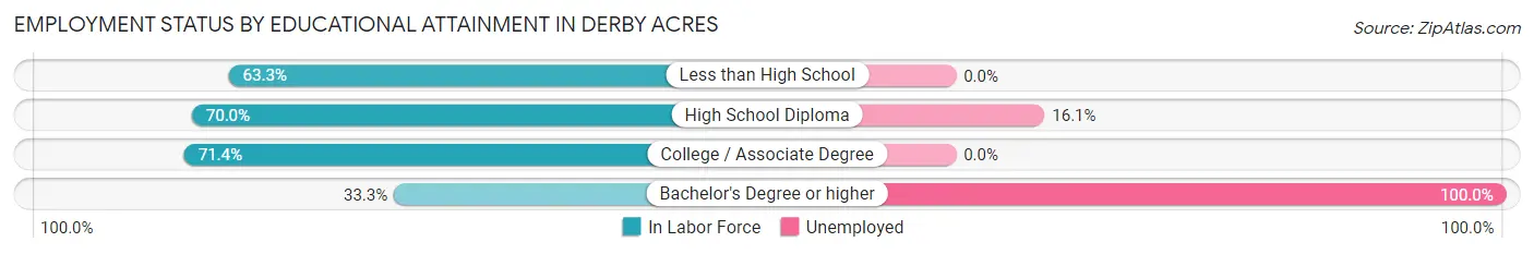 Employment Status by Educational Attainment in Derby Acres