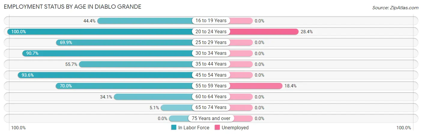 Employment Status by Age in Diablo Grande