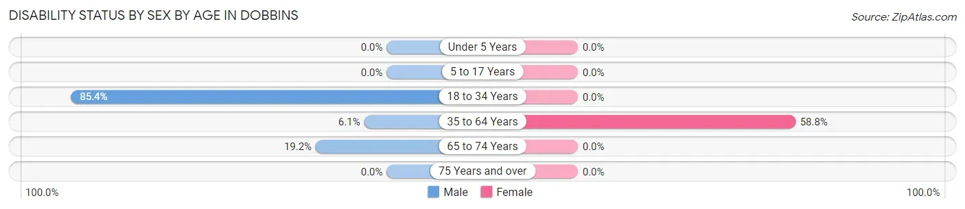 Disability Status by Sex by Age in Dobbins