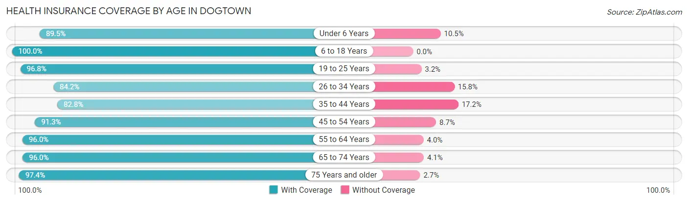 Health Insurance Coverage by Age in Dogtown