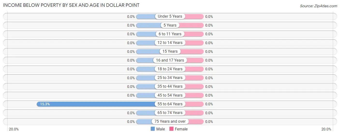Income Below Poverty by Sex and Age in Dollar Point