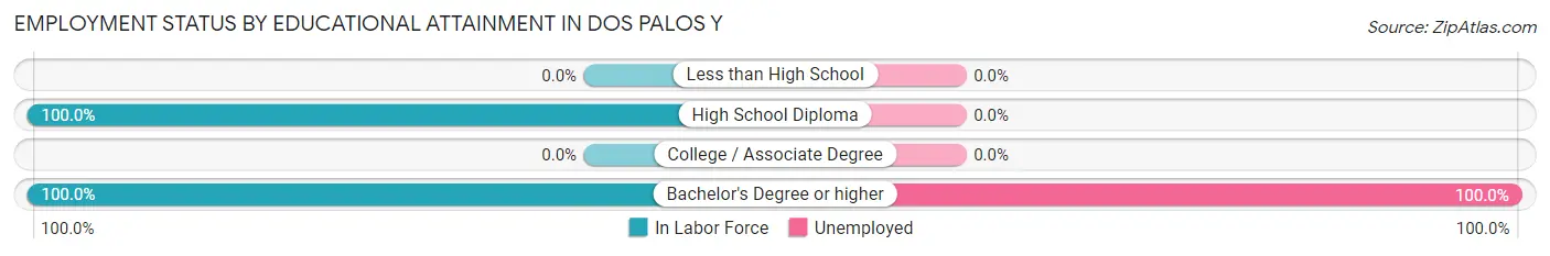 Employment Status by Educational Attainment in Dos Palos Y