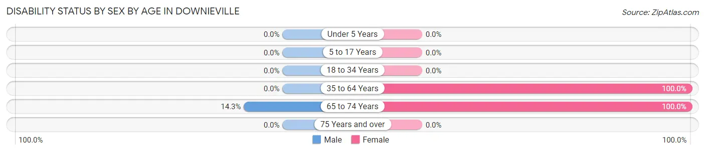 Disability Status by Sex by Age in Downieville